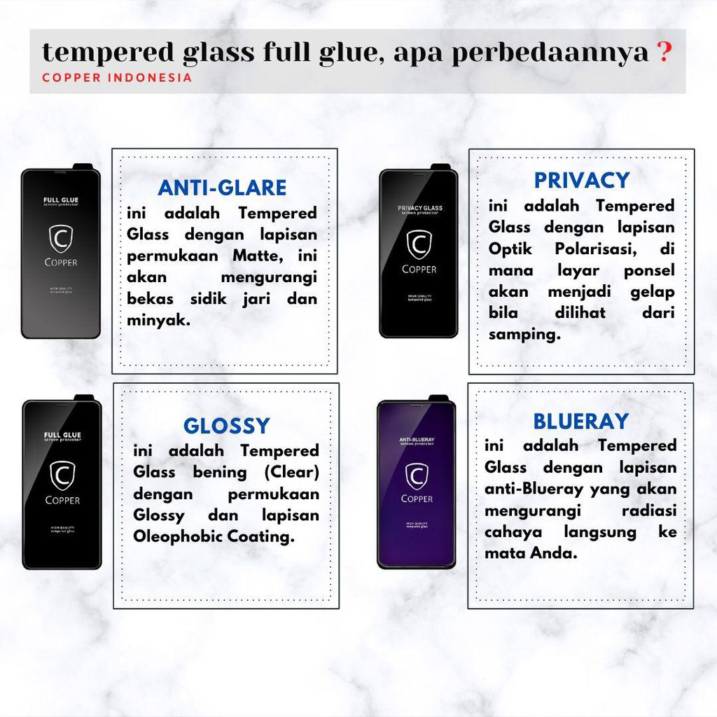 Oppo A16 - COPPER Tempered Glass Anti-Blueray (Full Glue)