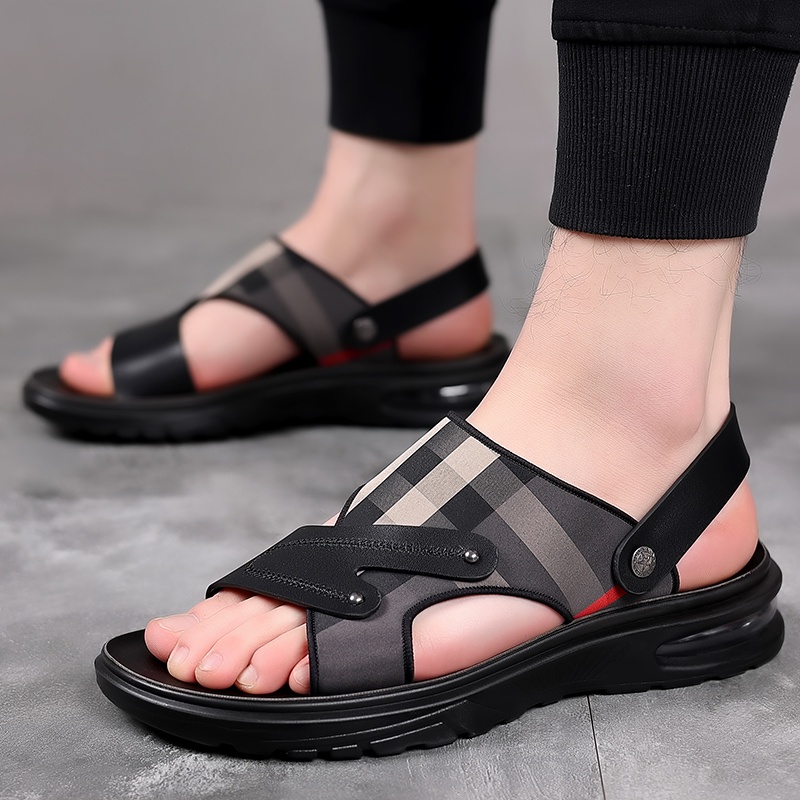 Terlaris Sports Sandal Hiking Kulit Asli Cowok Lentur Musim Panas Gunung Pria Sendal Mendaki Lentur Handmade Olahraga Keren 204