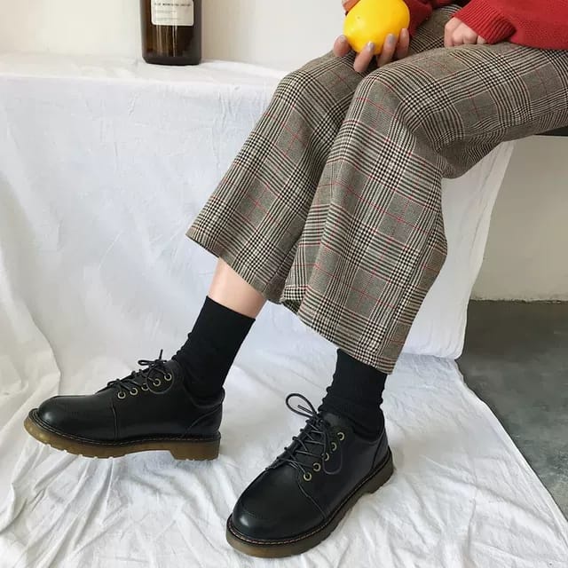 SEPATU WANITA KULIT GAYA RETRO FASHION JEPANG 2022 SEKOLAH / KULIAH MUSIM GUGUR  PREMIUM NEW 001