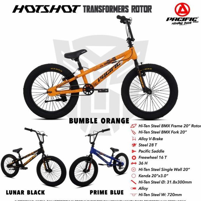 Sepeda Anak BMX HOTSHOT TRANSFORMERS 3.0 ROTOR 20 Inch Pacific Garansi SNI-1
