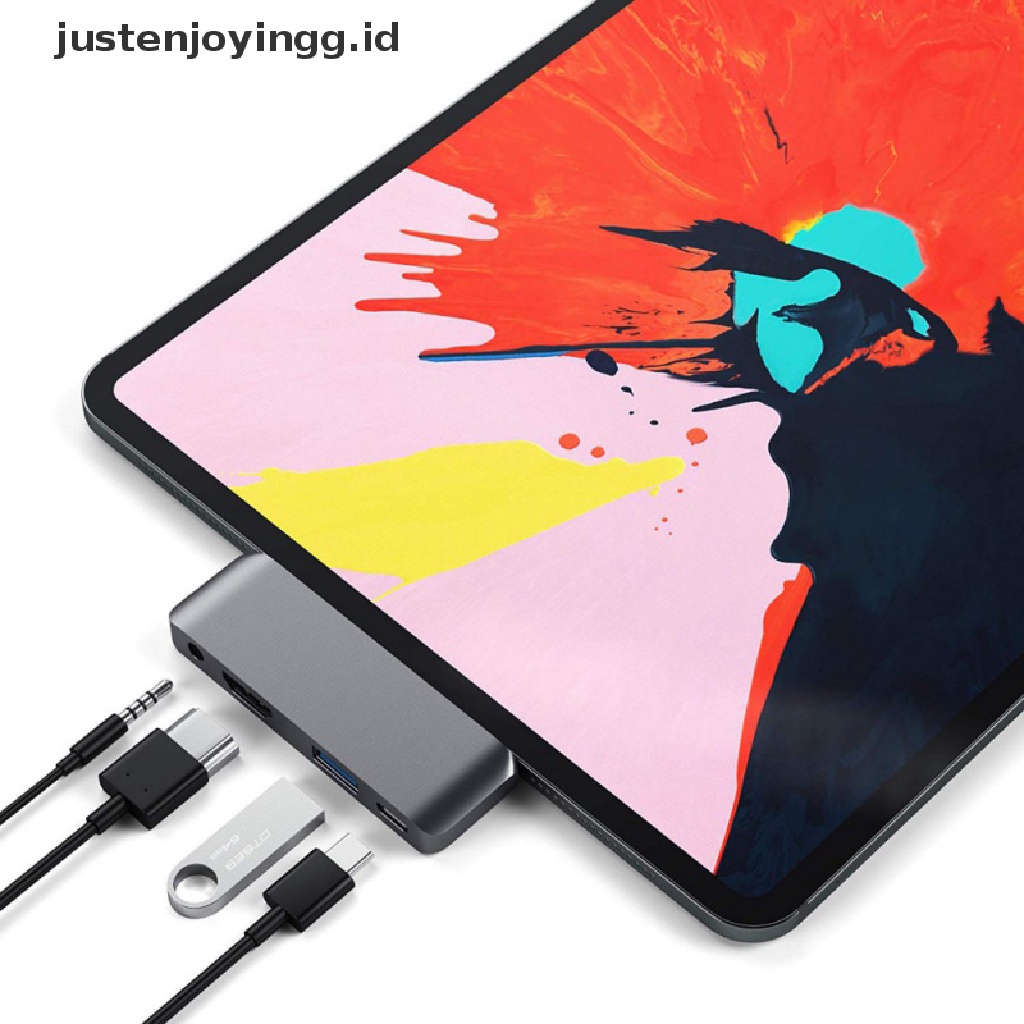 Adaptor USB Tipe C HUB 3.5mm headphone 4K HDMI PD Dongle Untuk iPad Pro