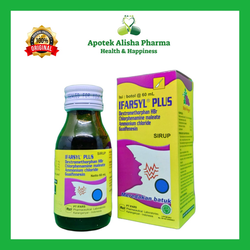 IFARSYL PLUS Syrup 60ml-Ifarsyl Plus Sirup Obat Batuk Alergi/Batuk Kering Tidak Berdahak/Ifarsil Plus Sirup