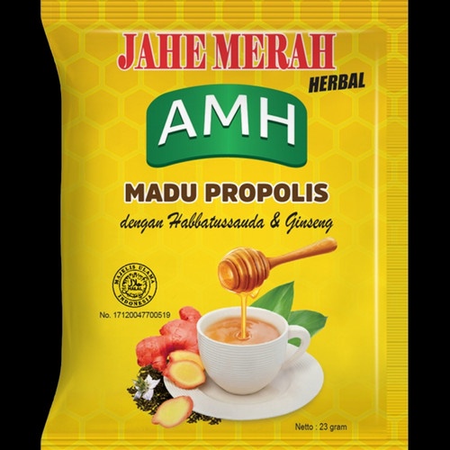 

Jahe Merah AMH Madu Propolis Plus Habbatussauda dan Gingseng Per Sachet