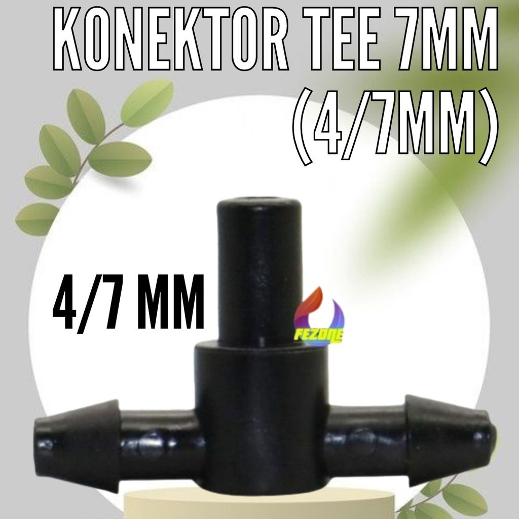 Konektor Tee 7mm (4mm/7mm) ke Sprayer / Fogger Head / Misting Nozzle FEZONE