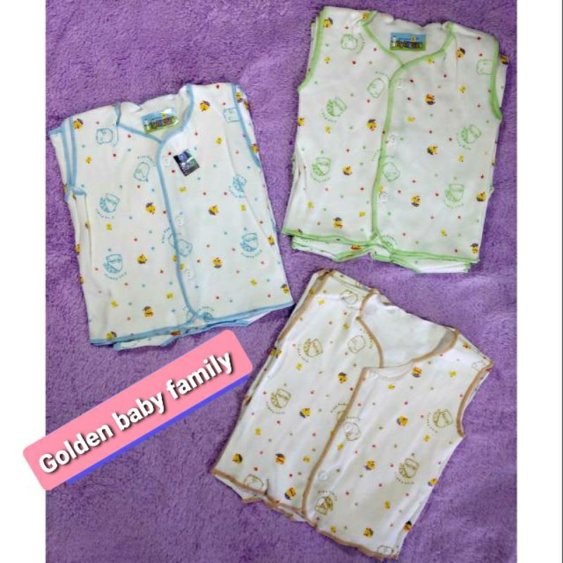 Baju Lengan Kuntung Shankusen Double Knit / Baju Bayi Kancing Depan Kuntung full Motif