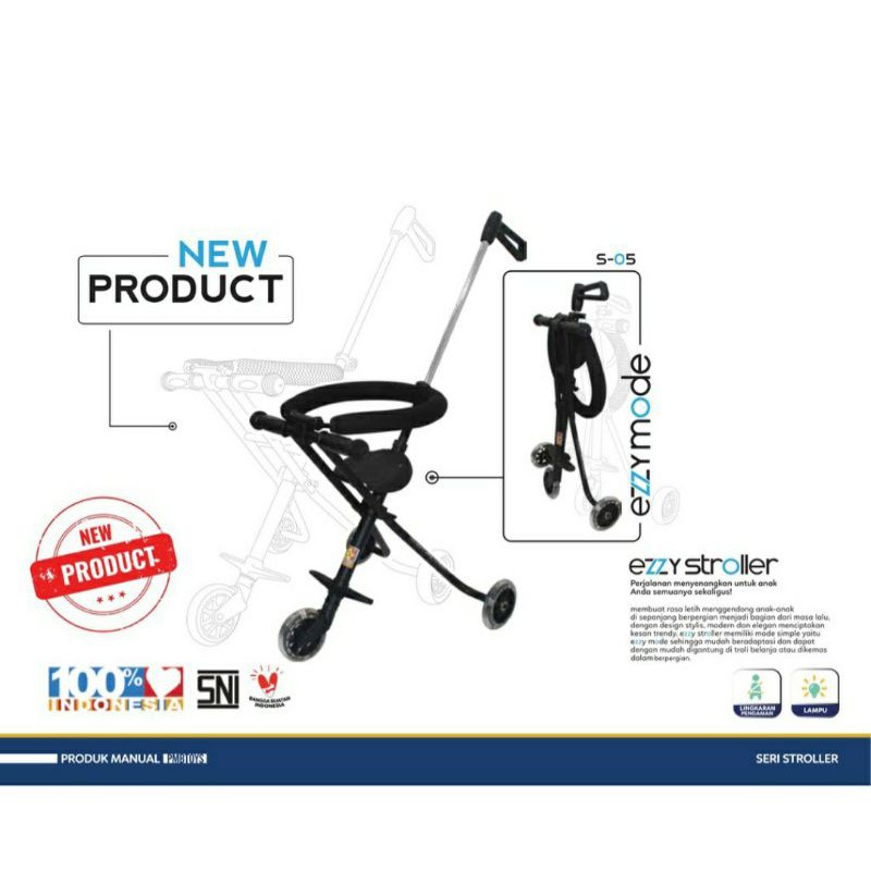 Preloved || StrollerTraveling Ezzy Stroller 3 Roda