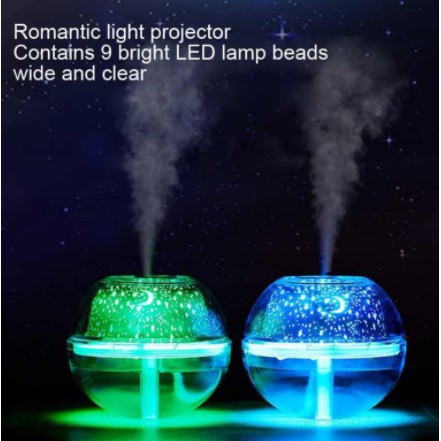 Taffware Air Humidifier Aromatherapy LED Night Projection Lamp 500ml - HUMI H99 - White