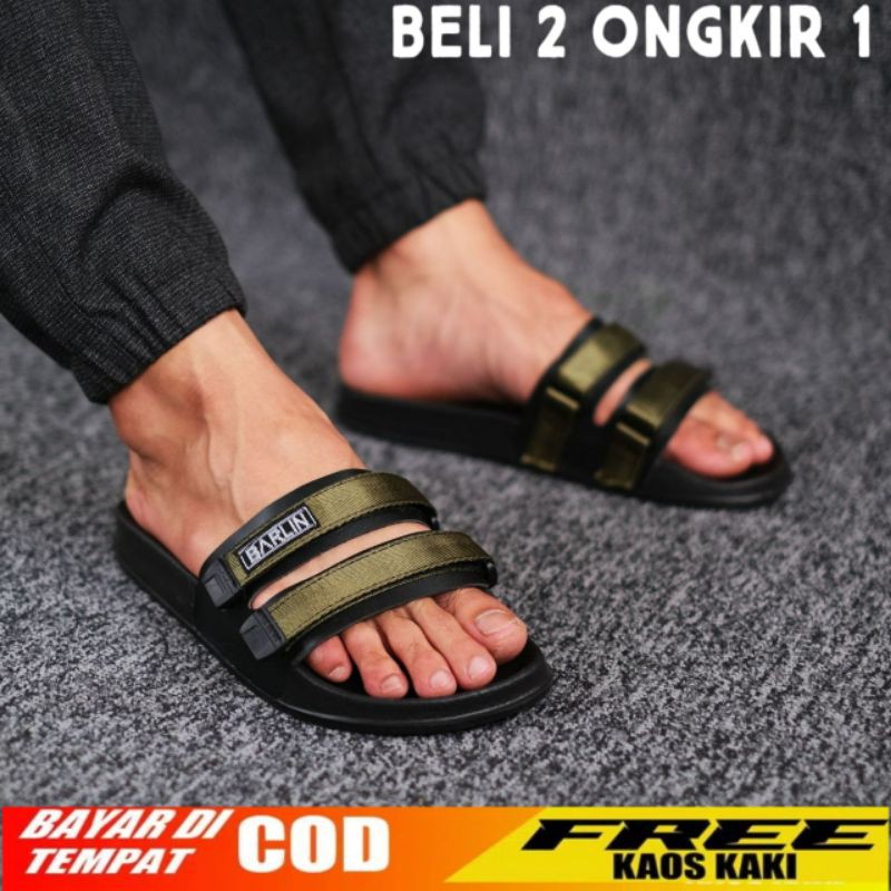 WOLF x ASTA - Sandal Casual Japit Pria Sendal Jepit Cowok Kulit Asli Full Leather 100%