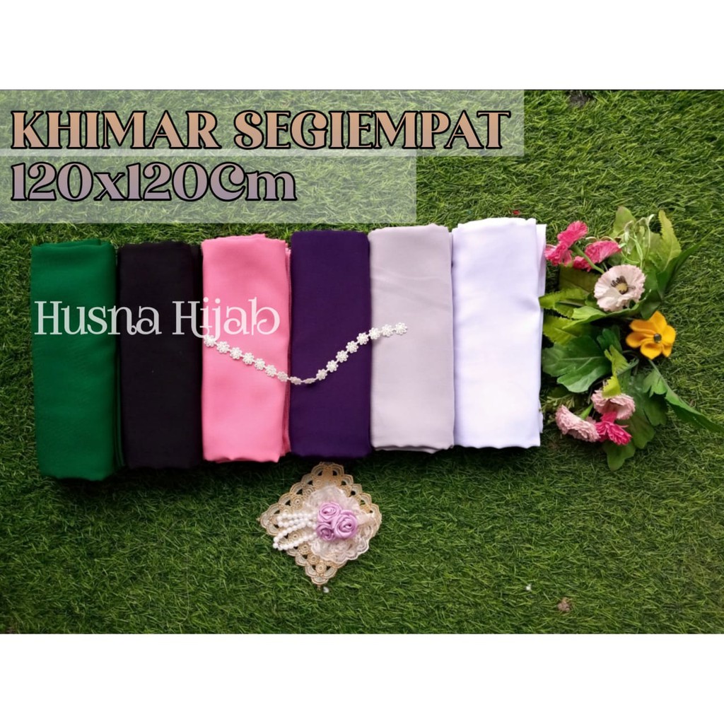 [BRAND HUSNA HIJAB] Khimar Segi Empat Wolfis 120cm / Kerudung Segi Empat Polos