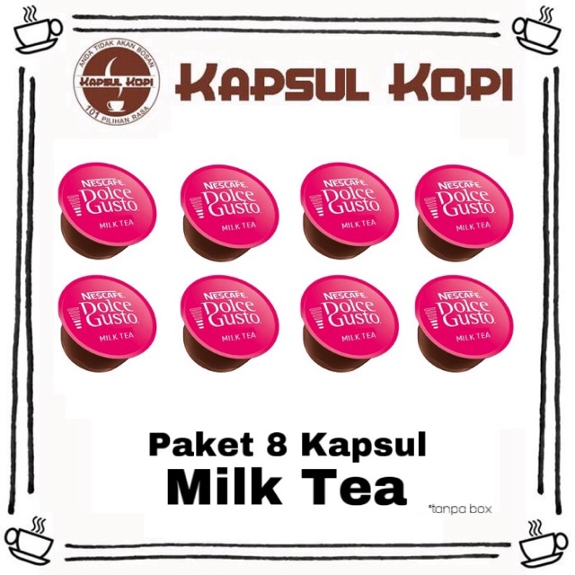 

Paket 8 kapsul Milk Tea Nescafe Dolce Gusto Import tanpa box