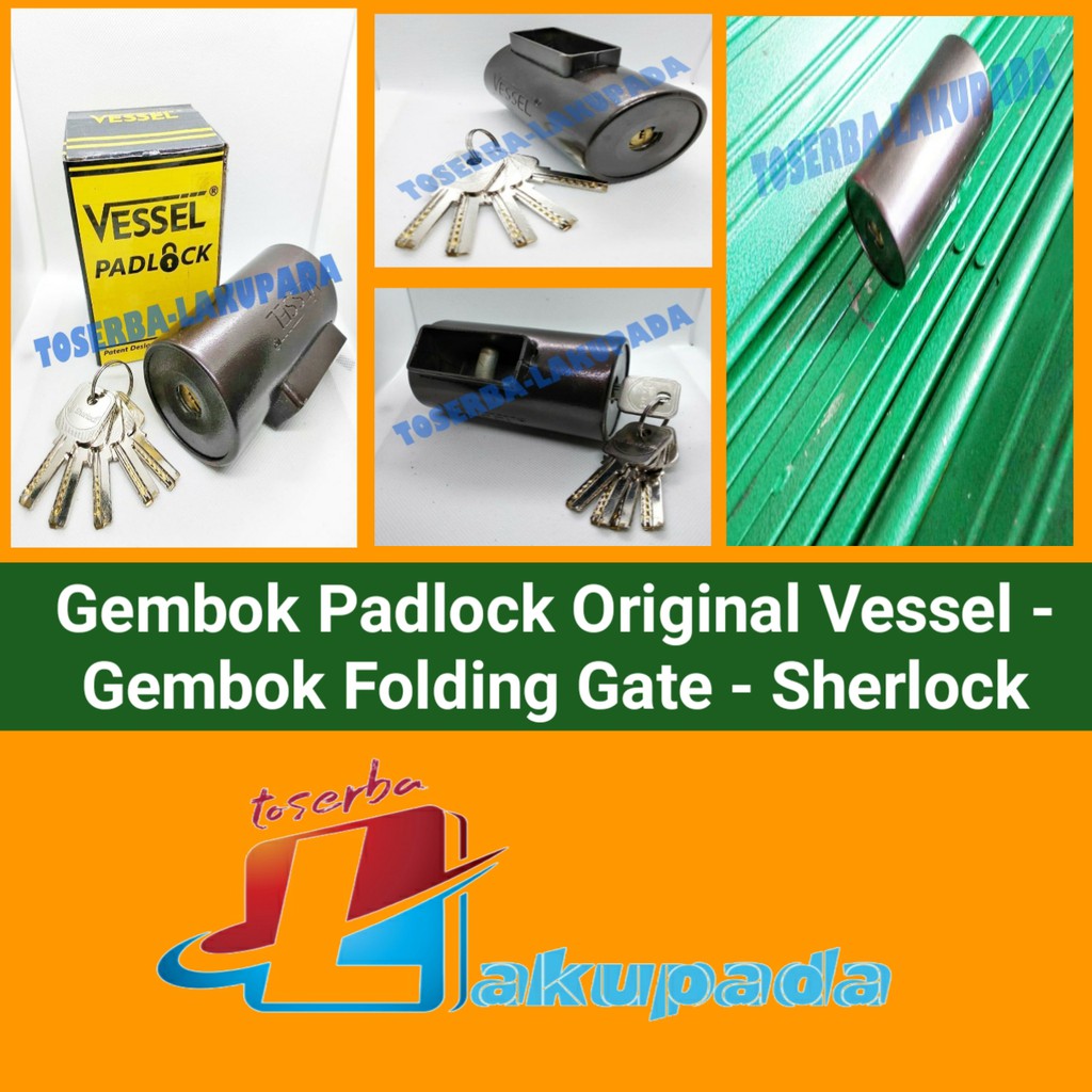 Gembok Padlock Original Vessel - Gembok Folding Gate - Sherlock