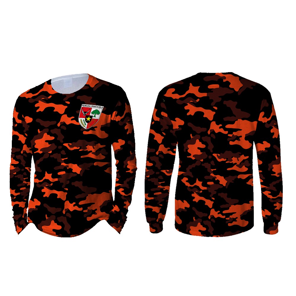 [Riashop] Kaos Pemuda Pancasila Lengan Panjang | Kaos Pemuda Pancasila Loreng | Kaos PP Pria