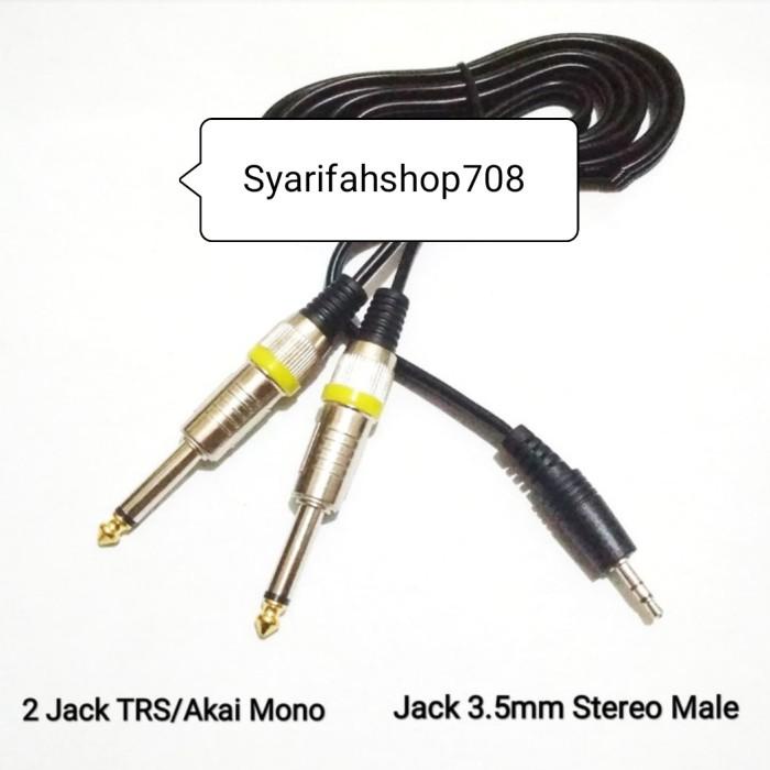Kabel Audio Jack Aux 3.5mm Stereo To 2 TRS/Akai Jack 6,5mm 3 Meter