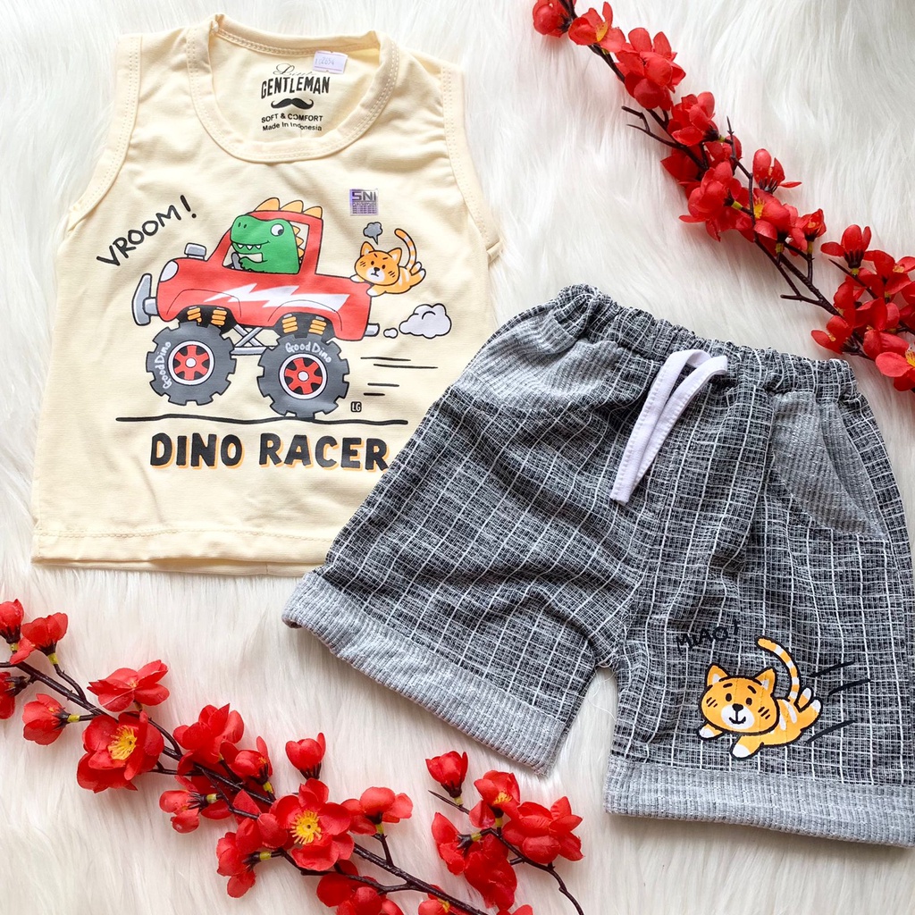 Baju kaos tanktop anak laki-laki  fashion anak bayi cowok murah untuk pergi jalan -din