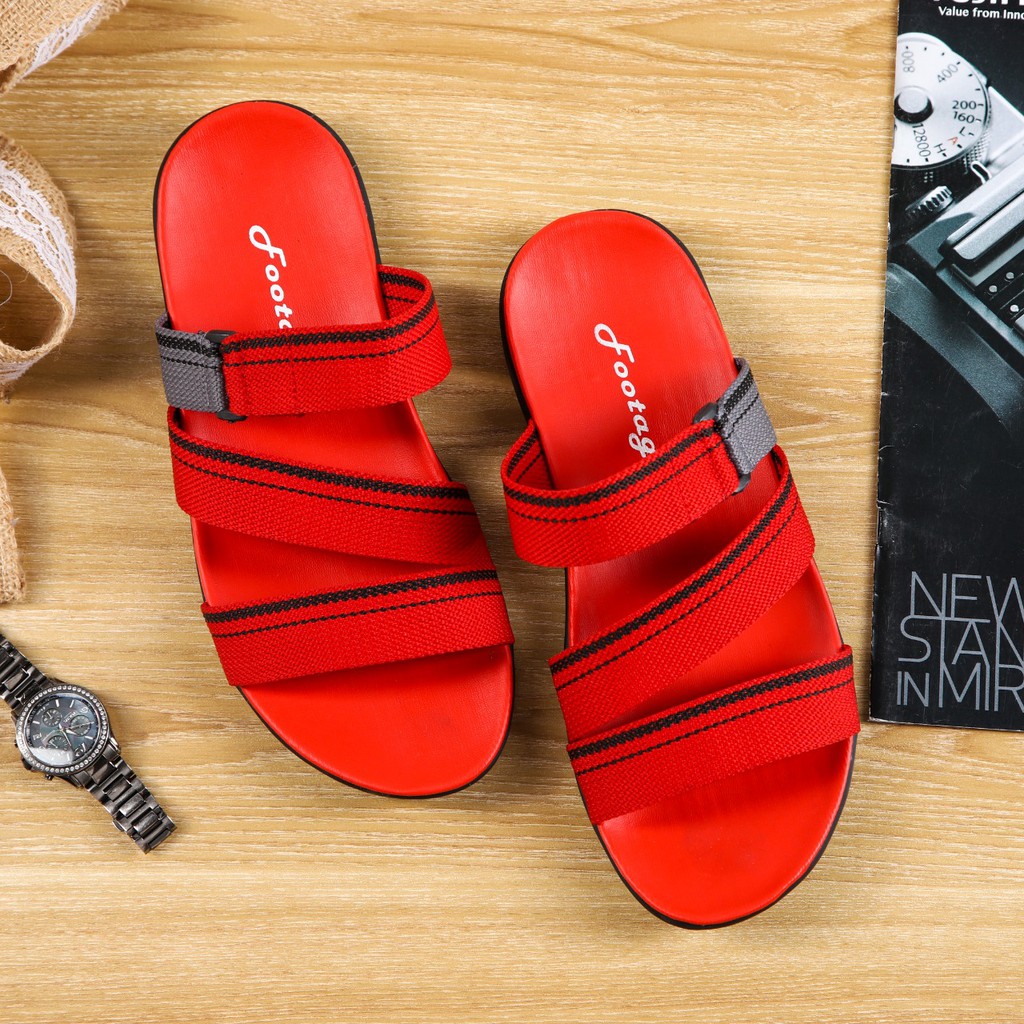 Sandal Slide Pria  Sendal Rumah Santai Casual SL01 Merah