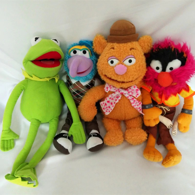 Boneka Anak 38 CM de gran tamaño el Muppet de peluche de juguete Kermit la Rana, oso fozzies,