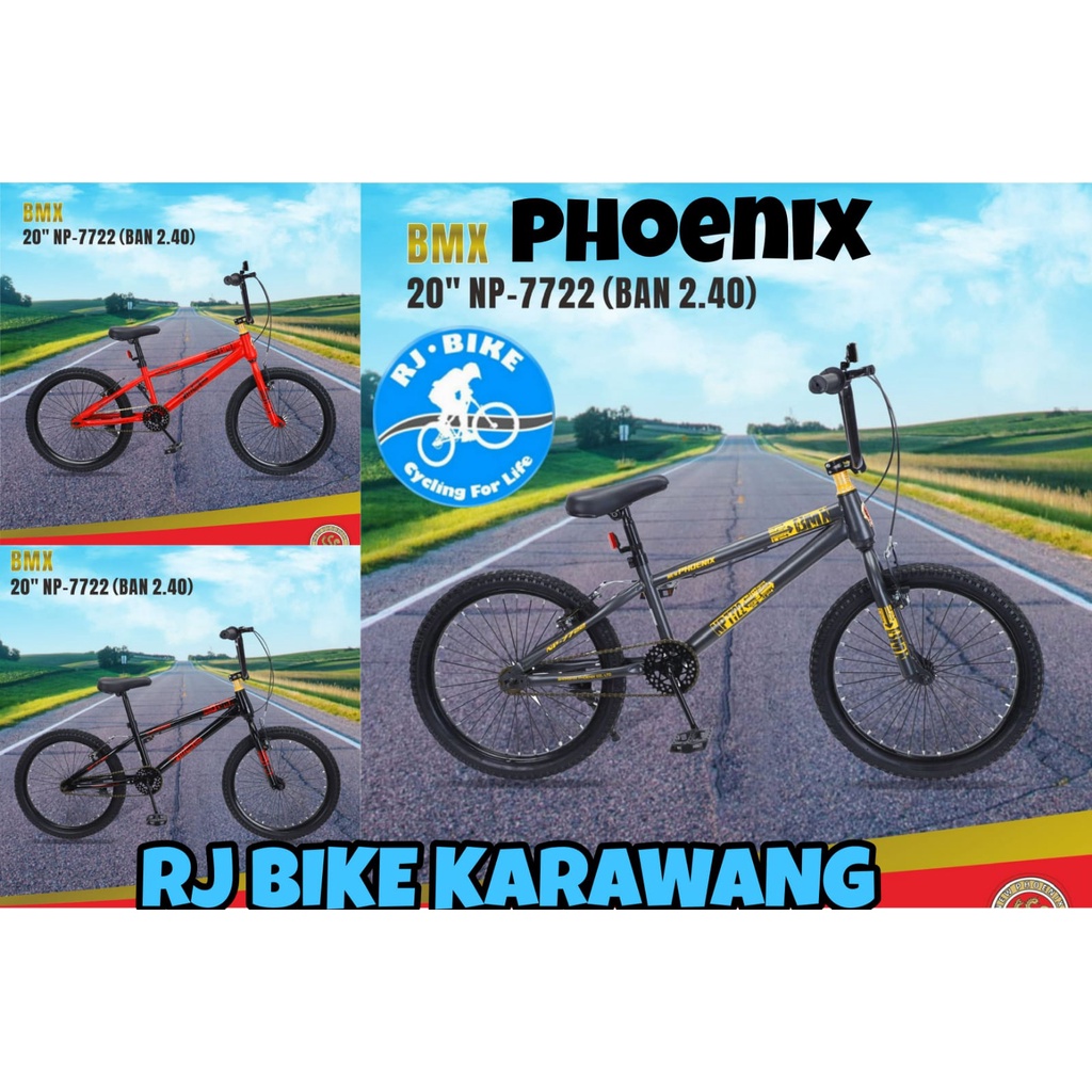 SEPEDA ANAK LAKI LAKI BMX 20&quot; NEW PHOENIX BMX 7722 BAN 2.40 DAN 3.0