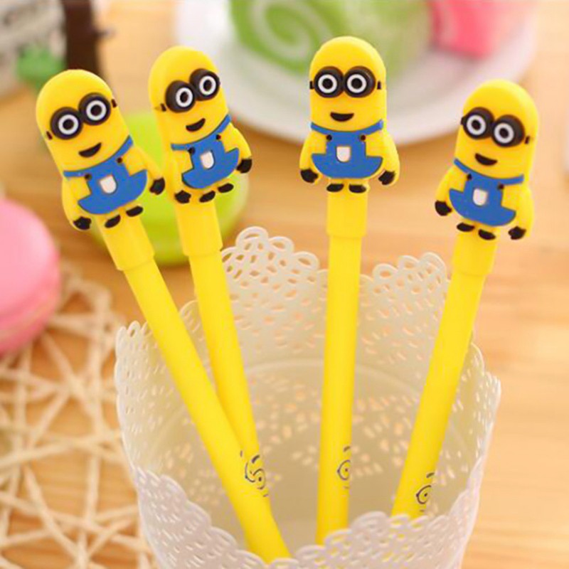 

Perlengkapan Sekolah Yo Yo Fancyqube Pulpen Gel Silikon Gambar Minions Stewart & Bob