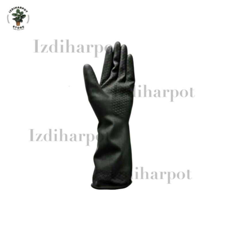 sarung tangan karet latex hand gloves untuk berkebun - KENMASTER HITAM