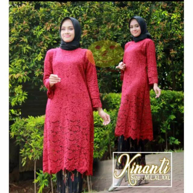 KEBAYA / TUNIK BROKAT / SET TUNIK BROKAT / BROKAT KINANTI / KEBAYA / KEBAYA BROKAT