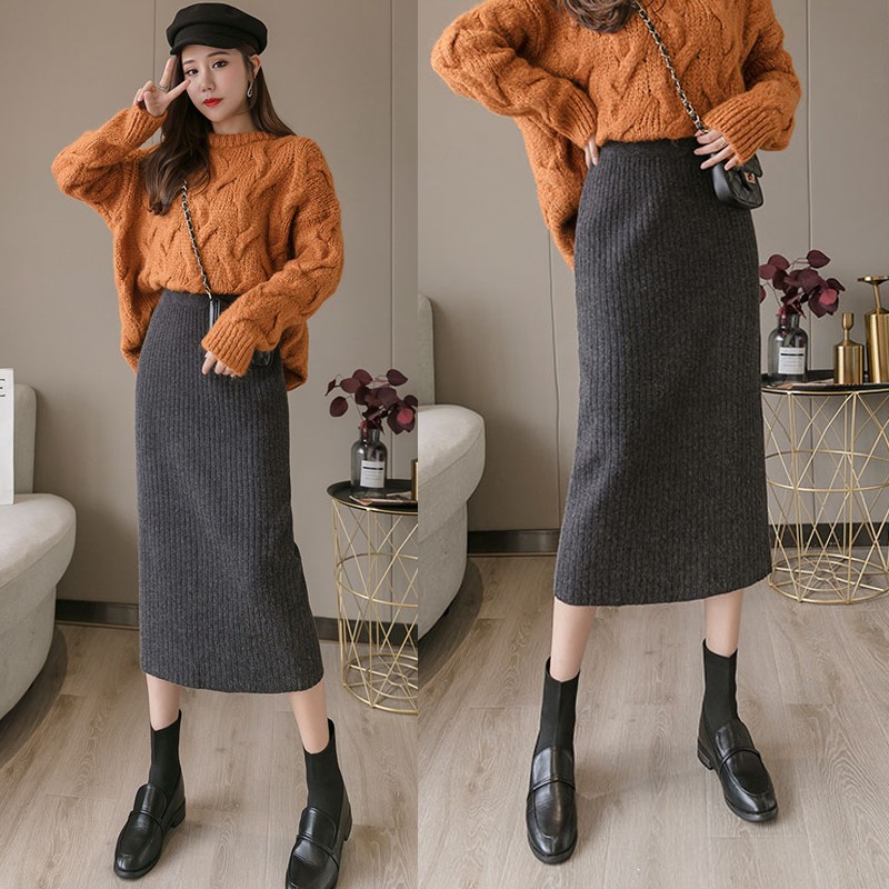 rok span/rok korea rajut/rok panjang/rok plisket premium korean style Model Longgar