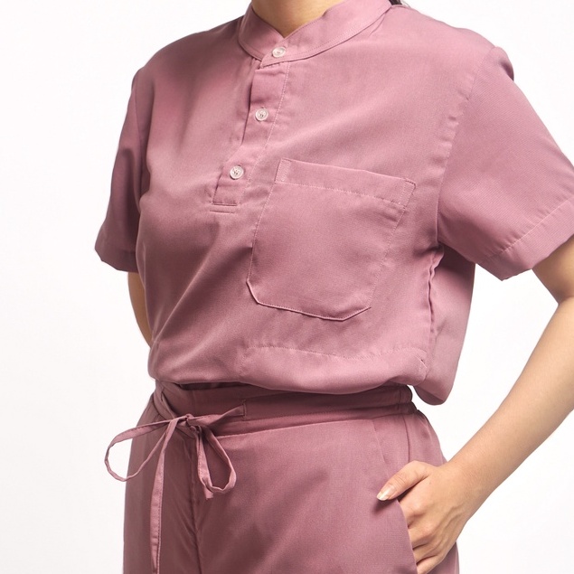 Baju Jaga MSS - ORCHID Scrubs on Call Flowy Lengan Pendek