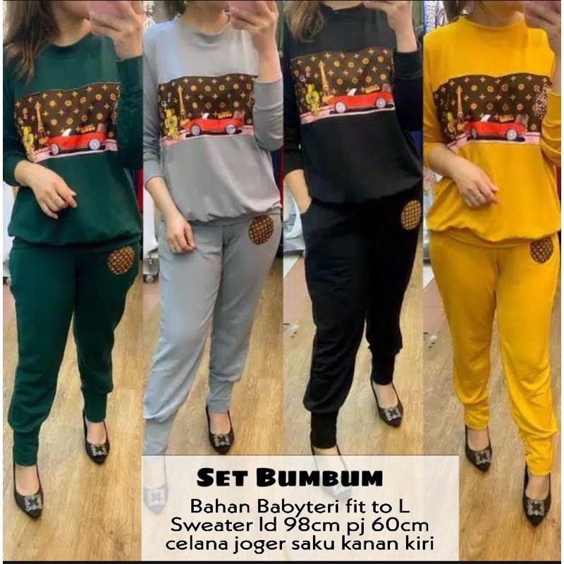 MP Set Bumbum / Stelan jogger Branded / Stelan Wanita Sporty