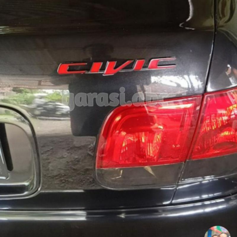 Emblem Badge Body Mobil Honda Civic Besi Timbul Metal Tulisan Logo Krom Silver Chrome Bodi Fender Kap Mesin Bagasi