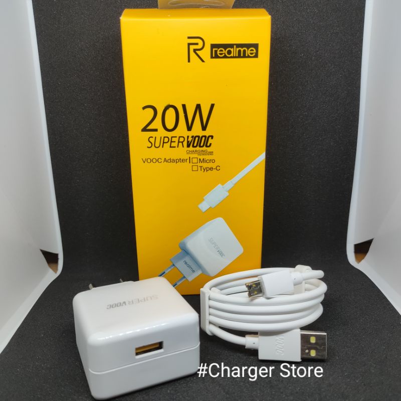 Charger Realme Super VOOC 20W 4A Kabel Micro USB Fast Charging ORIGINAL