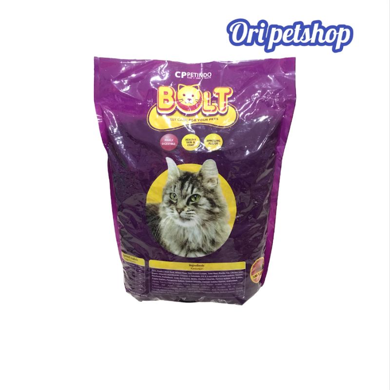 Bolt Cat Food 1kg Makanan Kucing Tuna - Bentuk Ikan