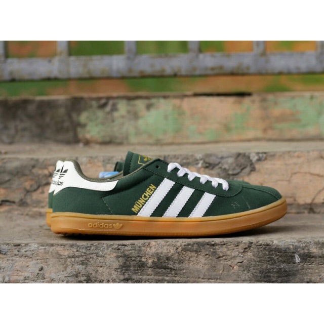 PROMO Adidas Munchen Hijau List Putih Premium Murah