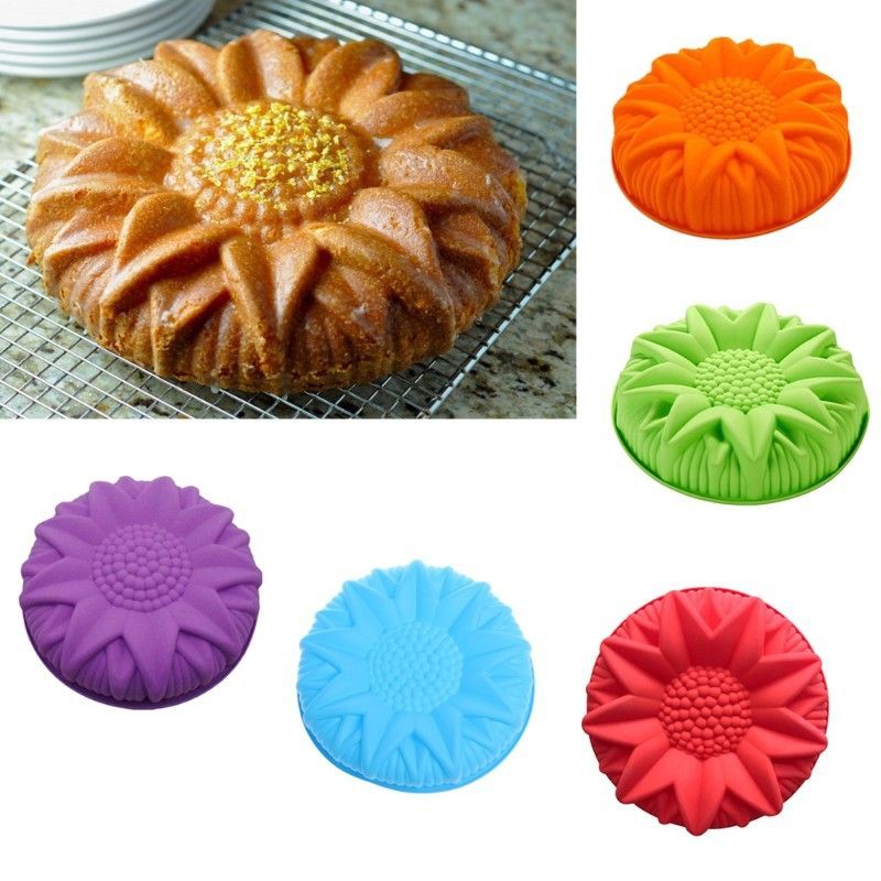 Loyang cetakan agar jelly puding kue silikon silicone sunflower bunga matahari krisan chrysant