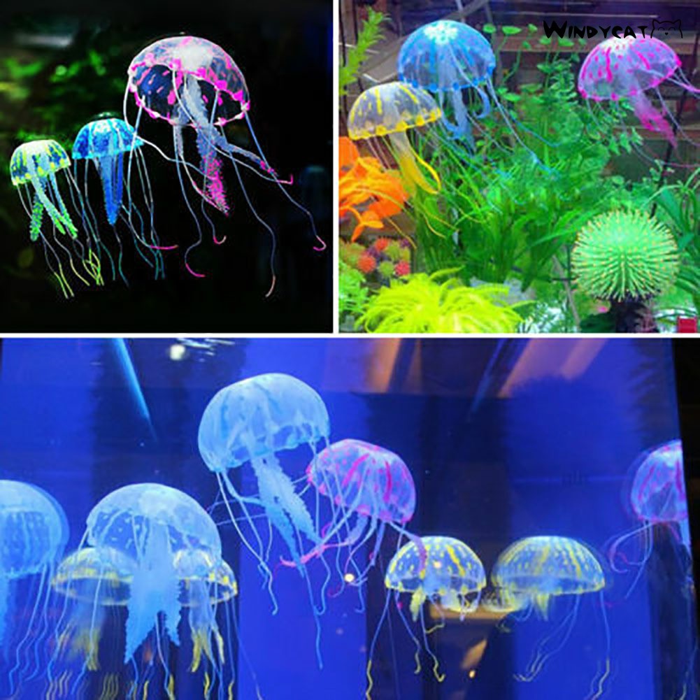 [windy] Glowing Luminous Artificial Jellyfish Aquarium Decoration Fish