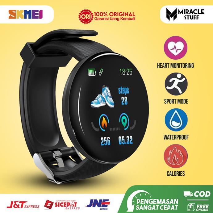 Smartwatch Jam Tangan Pria Wanita SKMEI D18 Digital Smartband ORIGINAL