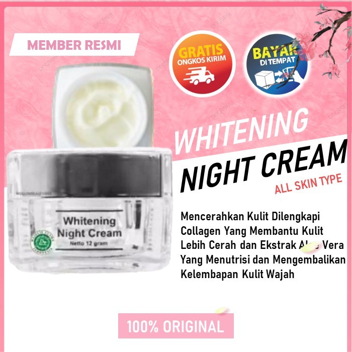 MS Glow Whitening Night Cream / Ms Glow Whitening Night Cream Ori