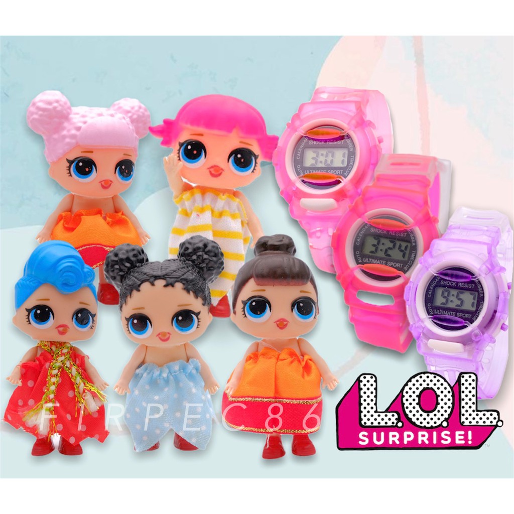 F86 SET JAM ANAK DIGITAL GRATIS BONEKA LOL SURPRISE LUCU