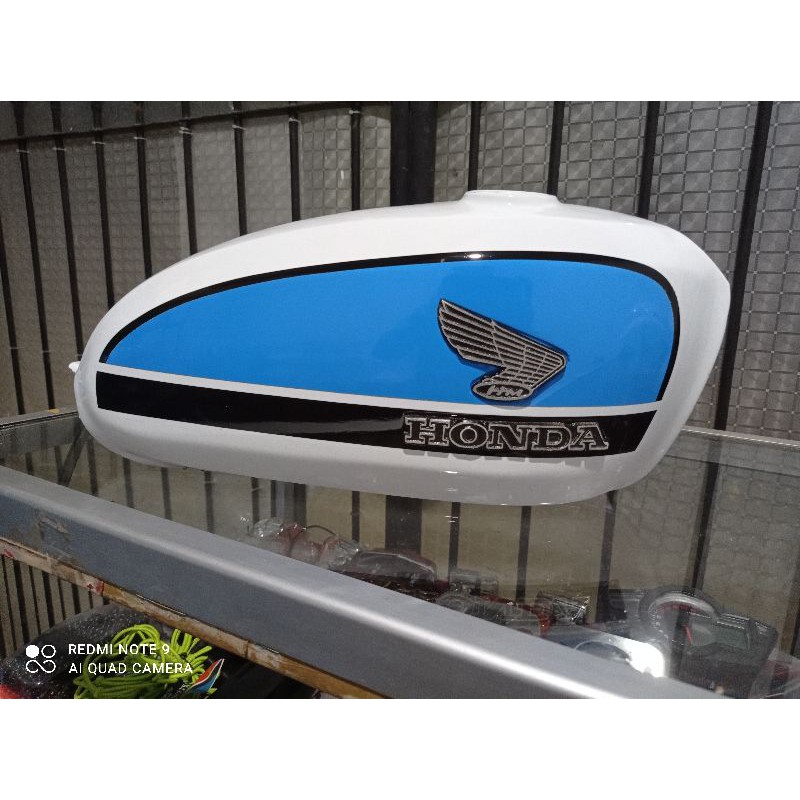 Tangki cb 100 /tangki glatik warna ori dilan biru putih