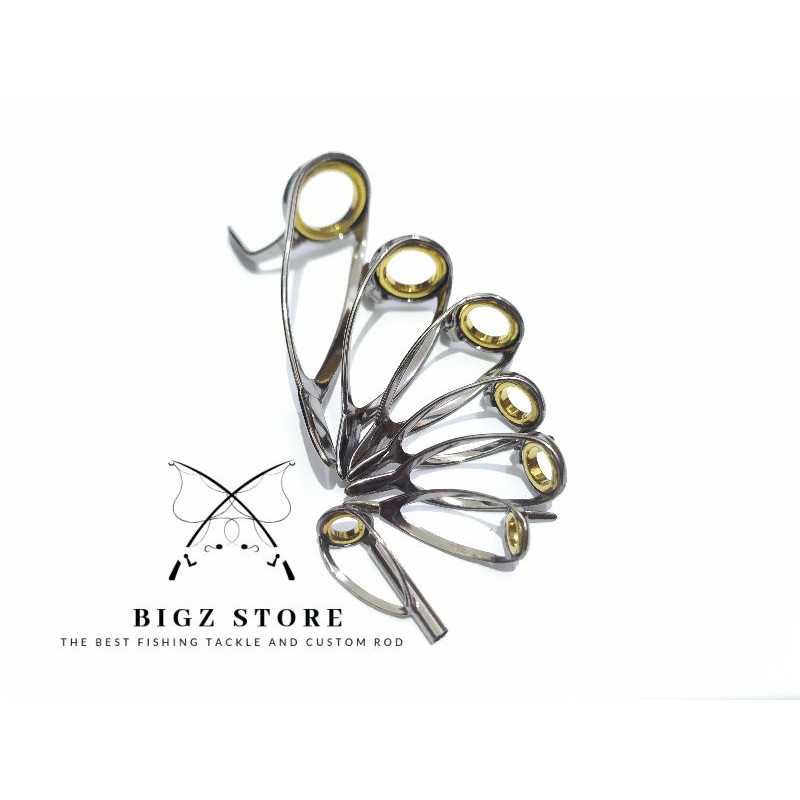 RING GUIDE FUJI GOLD BC SET 7 KAKI 2 LOWRIDER KOLONGAN UNTUK CUSTOM JORAN LOW RIDER 6x22 8 10 12 16