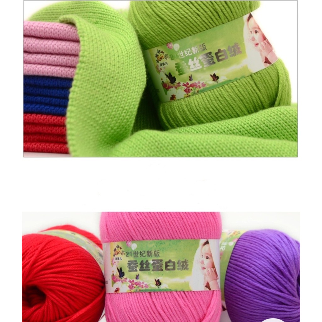 41-60 Benang rajut katun sutra/ silk cotton yarn import small ply SCT6