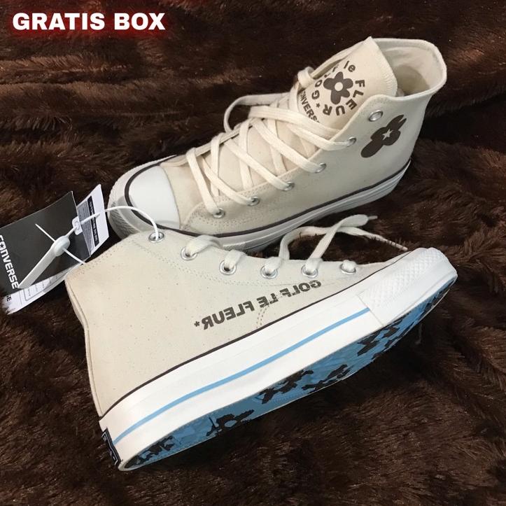 MURAH MERIAH.. (FREE PAPER BAG CONVERSE) SNEAKERS CONVERSE 70S HIGH GOLF LE FLEUR OFF WHITE BNIB