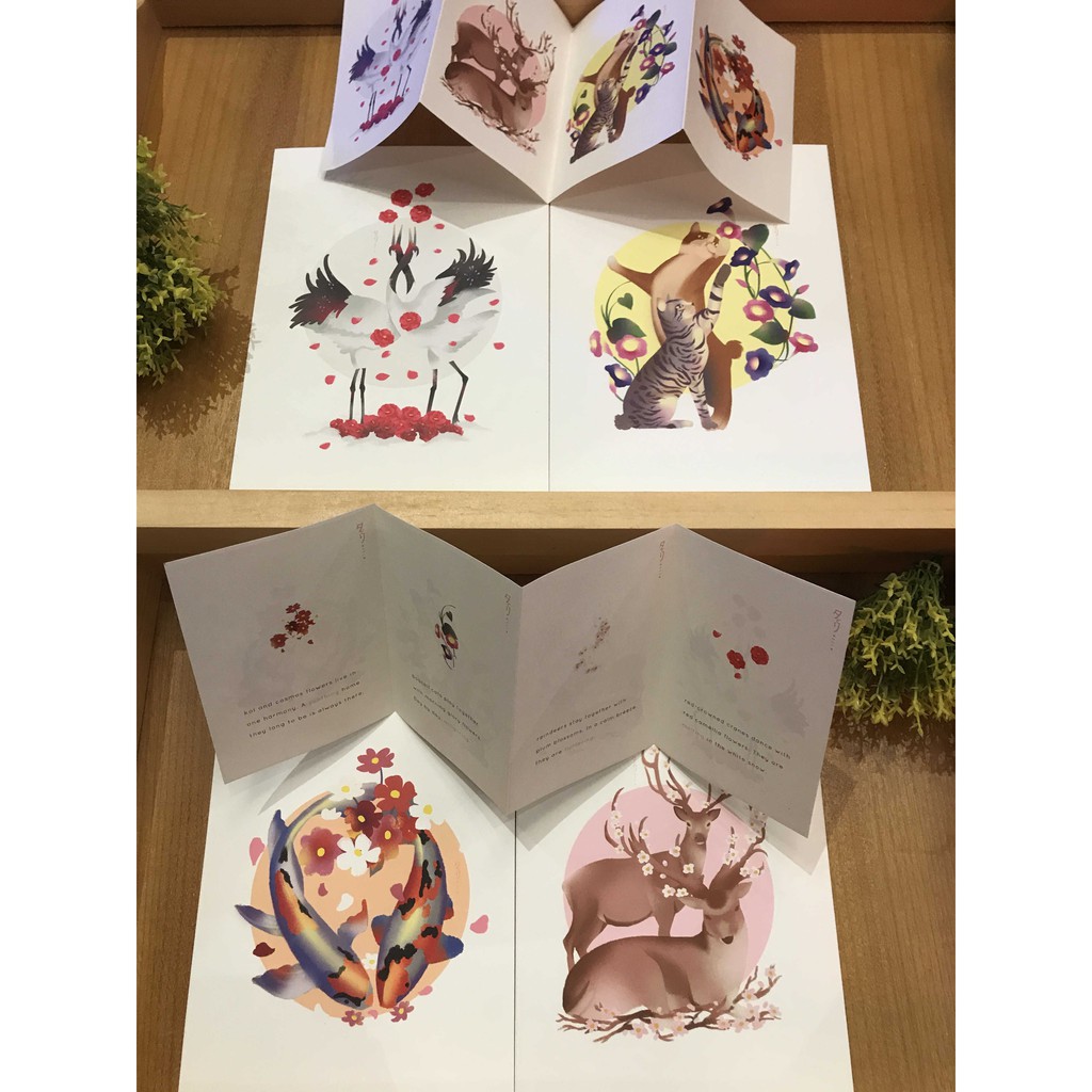 

[BARU] Verteblooms Chapter 01 Honobono Print art Kartu Ucapan Kartu Pos Pembatas Buku Crane Cat Reindeer Koi Fish Camellia Morning Glory Plum Cosmos