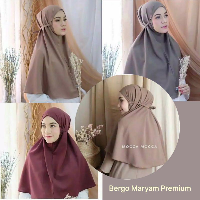 Jilbab Bergo Maryam Diamond Italiano instan non pet