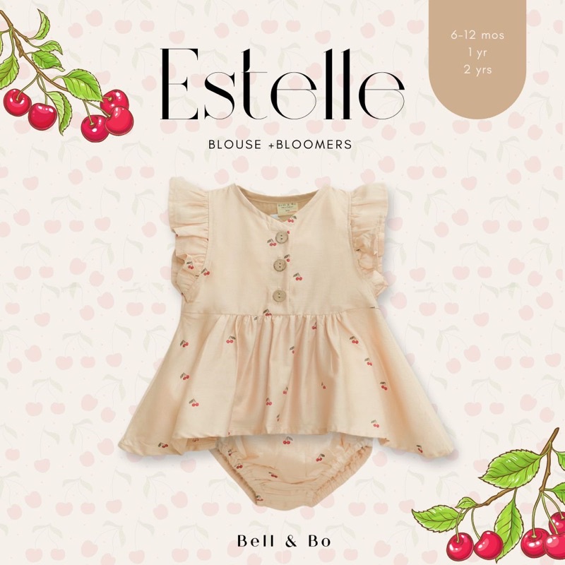 NOEMIE DRESS &amp; ESTELLE SET BELL&amp;BO / Dress Anak Cherry