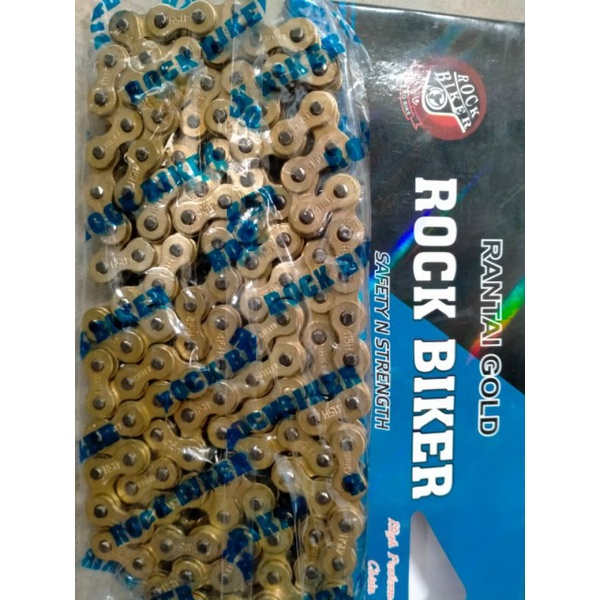 RANTAI SEPEDA MOTOR ROCK BIKER 415H-130L WARNA GOLD/RANTAI RACING/ RANTAI BALAP/RANTAI RODA GOLD