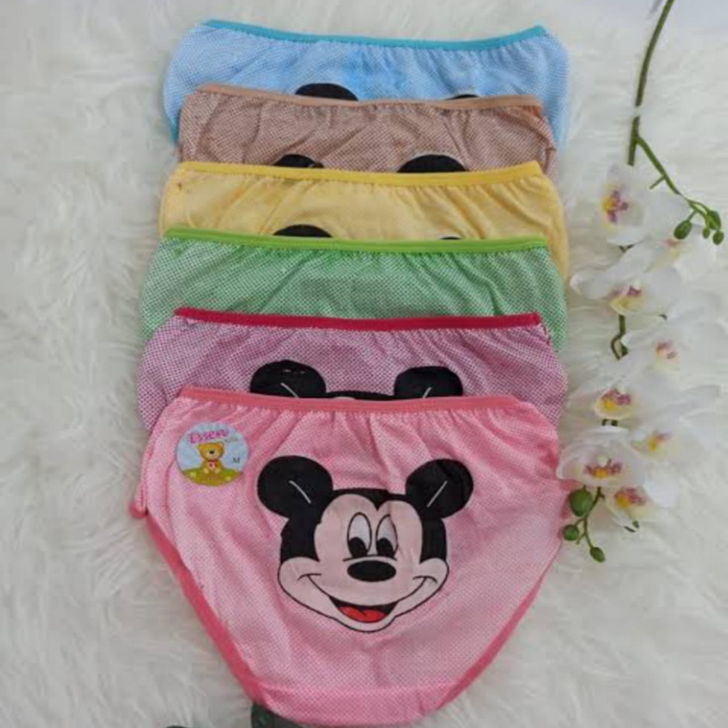 PROMO 6 PCS CELANA DALAM ANAK PEREMPUAN MOTIF KARTUN