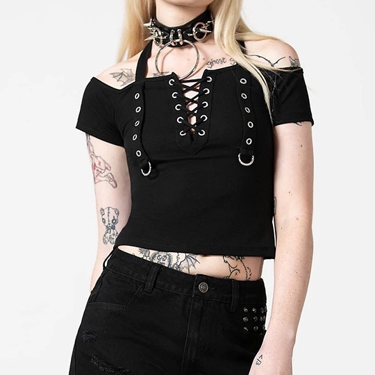 Gothic Women Tied Off Shoulder Top 8625 (S/M/L)