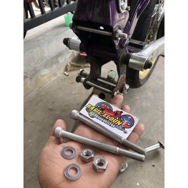 Baut L stenlis M14 pangkon mesin belakang pnp CB GL MP Tiger GL100