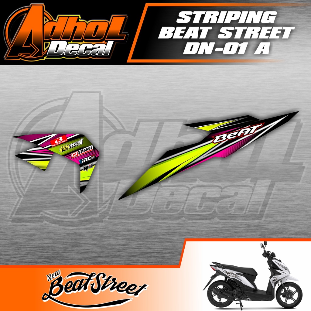 STIKER STRIPING VARIASI MOTOR HONDA BEAT STREET OLD LAMA, STICKER MOTOR BEAT STREET  KODE DN-01
