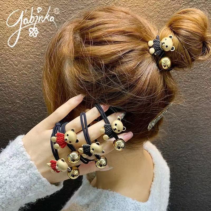 MURMURE.ID | IKAT RAMBUT ELEGAN KARET RAMBUT KUNCIRAN / KARET RAMBUT ALA KOREA MOTIF TEDDY BEAR HA162-7