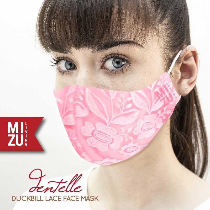 [SALE] MIZU DENTELLE Lace Face Mask Embroidery Masker Renda Kain Organza Bordir 3Ply Cuci REUSABLE